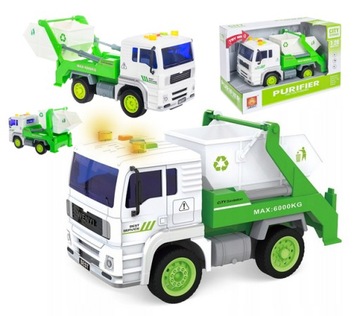 POJAZD AUTO ŚMIECIARKA 1:20 ŚWIATŁO DŹWIĘK NAPĘD