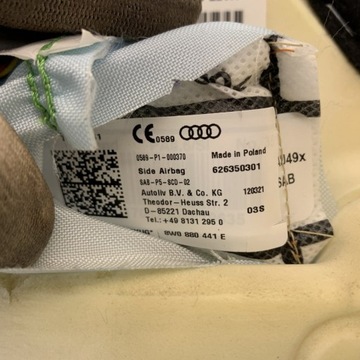 AIRBAG ULOŽENÍ POHOVKA ZADNÍ LEVÝ BOK KŮŽE AUDI A4 B9 8W FACELIFT AVANT 22R