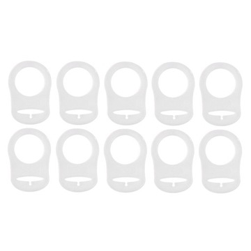 10x Silicone Clip Baby Pacifier Dummy Adapter Rings holder Soother Clear