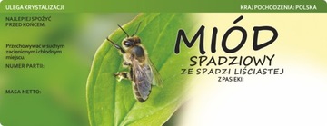 Duża etykieta naklejka na miód z spadzi liściastej