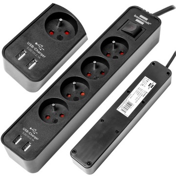 LISTWA ZASILAJĄCA 1,5M 4 GNIAZDA USB BRENNENSTUHL