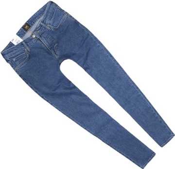 LEE MALONE STONE BLUE MID spodnie jeansy rurki skinny W28 L32