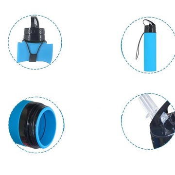 НЕПРЕРЫВНЫЕ БУТЫЛКИ ДЛЯ ПИТЬЕВОЙ ВОДЫ, 2 СКЛАДНЫЕ СИЛИКОНОВЫЕ БУТЫЛКИ ДЛЯ ВОДЫ