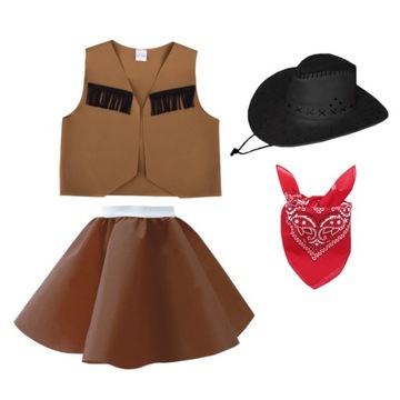 STRÓJ SZERYF KOWBOJ KOWBOJKA KAPELUSZ 116-128