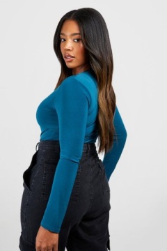 ЗЕЛЕНЫЙ ГЛАДКИЙ ГИБКИЙ КОРПУС С ДЛИННЫМ РУКАВОМ BOOHOO 46