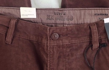 Levi's sztruksy męskie XX Chino - 171960077 oryg. Levis - brązowe - W33/L34