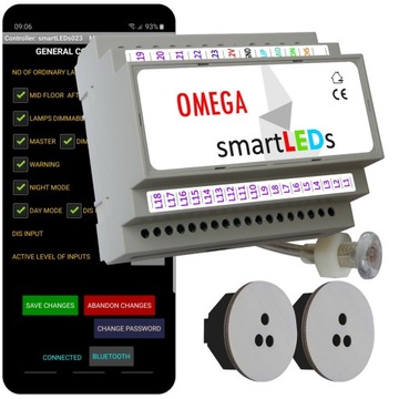 Sterownik schodowy 24 LED smartLEDs Omega-Exclusive Aplikacja Sonda Zegar