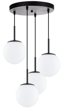 Lampa Wisząca Sufitowa Żyrandol Czarna Białe Kule Milo LED E27
