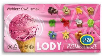 Gotowe Baner REKLAMA 2mx1m -Lody Gałkowe Kręcone