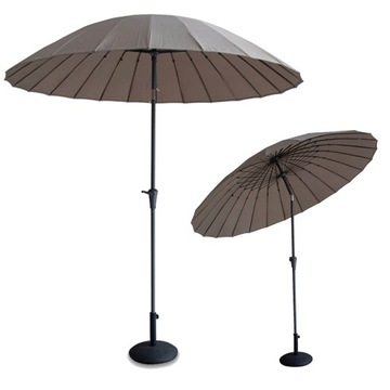 PARASOL OGRODOWY na taras DUŻY Składany PHUKET 280 cm Taupe - WZMACNIANY