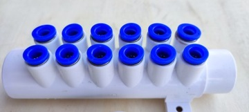 Rozdzielacz kolektor na 12 dysz szybkozłącza jacuzzi spa balii wężyk 8 mm