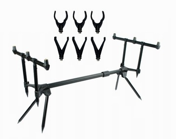STANOWISKO GRUNTOWE KARPIOWE STOJAK WĘDKARSKI ROD TRI POD 3WĘDKI+ POKROWIEC