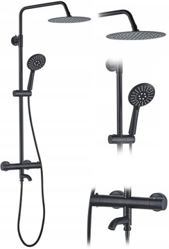 Zestaw Prysznicowy Lungo z Termostatem BLACK MAT