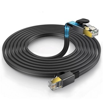 Kabel Sieciowy LAN ETHERNET RJ45 Cat8 SFTP 40Gbps 1M Skrętka Płaski