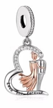 MD charms serce love you forever Małżeństwo | S925