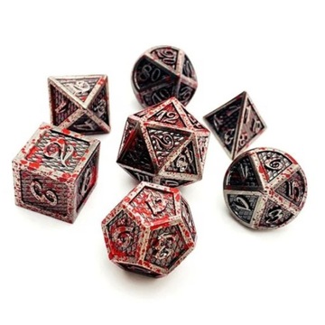 SMOCZA RZEŹ ZESTAW 7 METALOWYCH KOŚCI RPG