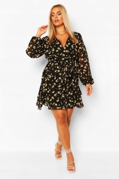 BOOHOO PLUS WZORZYSTA SUKIENKA MINI 3XL