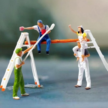 8 раскрашенных вручную фигурок художника в масштабе 1:64