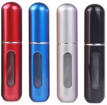 4x ATOMIZER PODRÓŻNY PERFUM 5ML FLAKONIK ALUMINIUM