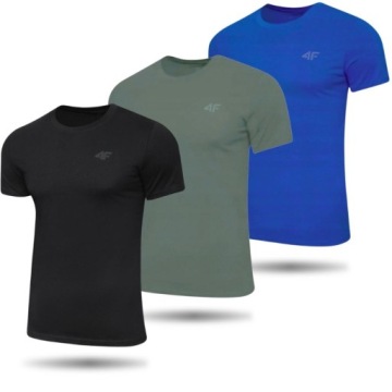 ZESTAW 3x KOSZULKA MĘSKA SPORTOWA 4F T-SHIRT BLUZKA NA CO DZIEŃ