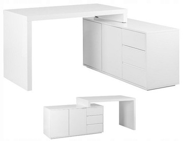 NOWOCZESNE Biurko Tivano białe WYSOKI POŁYSK 120cm