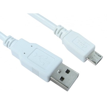 KABEL MICRO USB BIAŁY 50cm PAKIET 10 szt.
