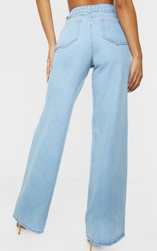 Nasty Gal niebieskie jeansy szerokie na komunie 42