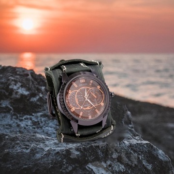 Mężczyźni Zegarek na rękę Męski zegarek na rękę Męski Trendy Szeroka opaska Wszechstronny Punk Green