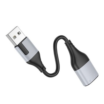 Аудиоадаптер 2 x 3,5 мм jack на USB A Адаптер USB-A Borofone BV19 15 см