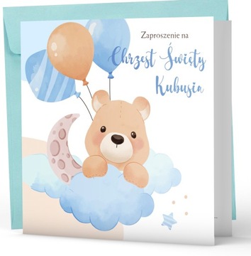 ZAPROSZENIA na chrzest PAPIER PERŁOWY IMIĘ 10 szt