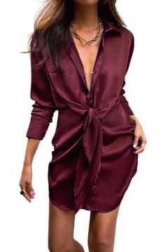 SUKIENKA KOKARDA ELEGANCKA WIECZOROWA SEXY BORDOWA