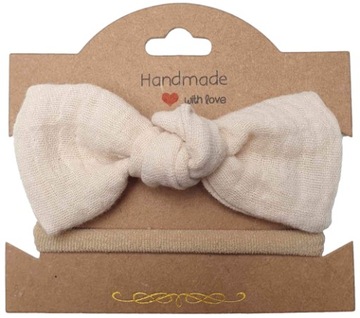 OPASKA BEZUCISKOWA MUŚLIN KOKARDKA SILKO HANDMADE BEŻOWY