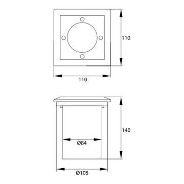 Oprawa najazdowa DORYT GU10 50W IP67 kwadratowa C42-OGS50