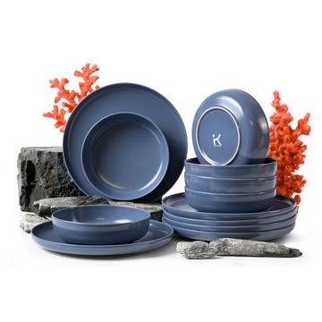 SERWIS TALERZY ZESTAW KOMPLET OBIADOWY 18 elementów VICTO KONSIMO