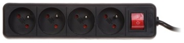 ПИТАНИЕ СТРИП PR-1,5M-4G-SW/B (4 РОЗЕТКИ) 1,3 м
