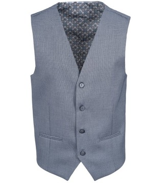 Серый мужской элегантный костюмный жилет с мелким узором + галстук-бабочка - 48