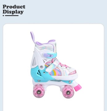 Роликовые коньки Детская обувь для роликовых коньков с 8 светящимися колесами. Размеры регулируются, возраст 3–12 лет.