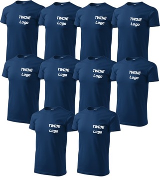 KOSZULKI T-SHIRT Z LOGO HAFTEM NADRUKIEM x10