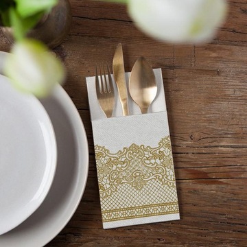 КАРМАНЫ для столовых приборов Gold Lace 25 шт.