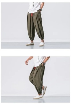 Spring Men Loose Harem Pants Chinese Linen Sweatpa