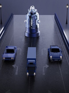 SZYBKA ŁADOWARKA SAMOCHODOWA USB-C TYP C i USB QC PD 3A 33W RECCI