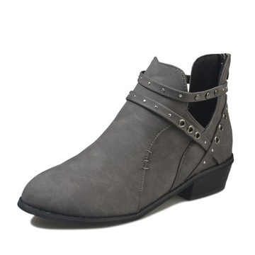 MODA BOTKI DAMSKIE WIOSENNE ZAMSZOWE BUTY