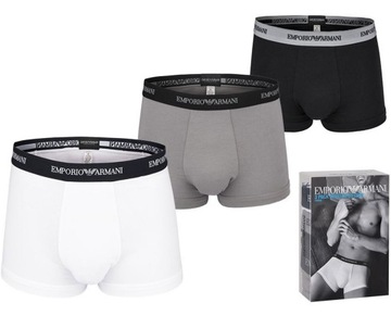 Bokserki EMPORIO ARMANI męskie 3-PACK TRUNK