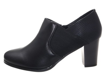 Czarne półbuty z gumką słupek black r.39