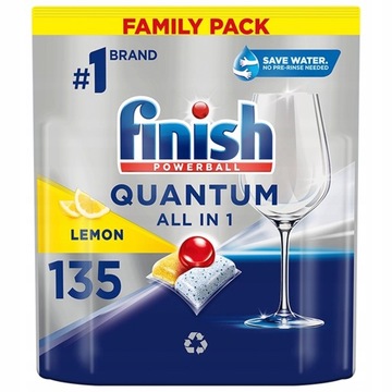 Finish Kapsułki do Zmywarki Quantum All-in-1 Lemon Cytryna 135 sztuk