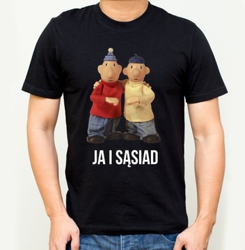 KOSZULKA SĄSIEDZI NADRUKIEM T-SHIRT ŚMIESZNY Prezent DLA SĄSIADA PAT I MAT