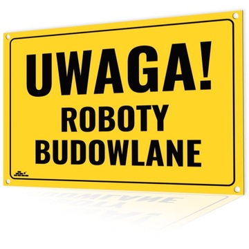 TABLICA BUDOWLANA TABLICZKA ROBOTY BUDOWLANE TABLICA 350x250mm INFORMACYJNA