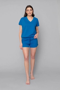 Etna Damske Italian Fashion spodenki i koszulka niebieski komplet S