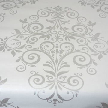 Клеенка СТОЛБРУС, серый ОРНАМЕНТ на Флизелина ПОЛЬША