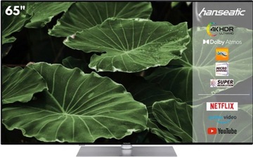 SMART TV 65 дюймов Hanseatic 65U800UDS 4K HDR10 Android 11 БЕЗРАМОЧНЫЙ